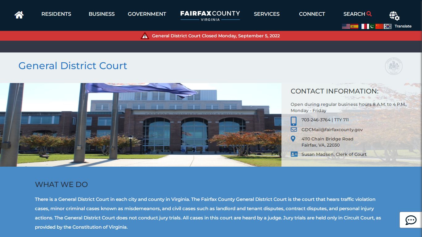 General District Court | General District Court - Fairfax County, Virginia